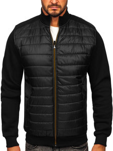 Chaqueta acolchada de entretiempo tipo bomber para hombre negro Bolf 146307