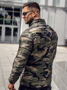 Chaqueta acolchada de invierno camuflaje para hombre verde Bolf SM80A