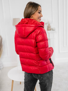 Chaqueta acolchada de invierno con capucha para mujer rojo Bolf 5M782