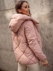 Chaqueta acolchada de invierno con capucha para mujer rosa Bolf 5M3175A