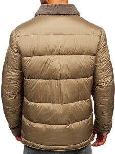 Chaqueta acolchada de invierno con pelo para hombre beige Bolf 31M5010