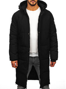 Chaqueta acolchada de invierno larga para hombre negro Bolf 91M9912