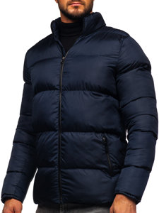 Chaqueta acolchada de invierno para hombre azul oscuro Bolf 0025