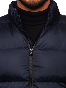 Chaqueta acolchada de invierno para hombre azul oscuro Bolf 0025