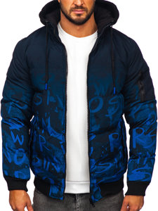 Chaqueta acolchada de invierno para hombre azul oscuro Bolf 27M8102