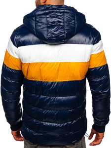 Chaqueta acolchada de invierno para hombre azul oscuro Bolf 6592