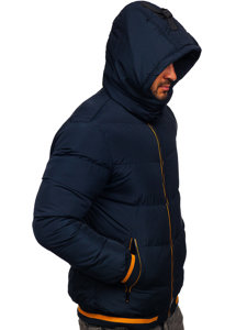 Chaqueta acolchada de invierno para hombre azul oscuro Bolf 6902