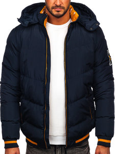 Chaqueta acolchada de invierno para hombre azul oscuro Bolf 6902