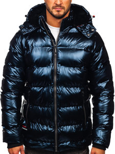 Chaqueta acolchada de invierno para hombre azul oscuro Bolf 6905