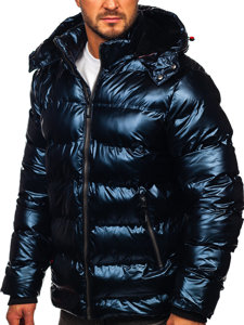 Chaqueta acolchada de invierno para hombre azul oscuro Bolf 6905