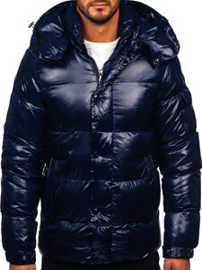 Chaqueta acolchada de invierno para hombre azul oscuro Bolf 9970