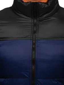 Chaqueta acolchada de invierno para hombre color azul oscuro Bolf 1186