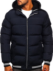 Chaqueta acolchada de invierno para hombre color azul oscuro Bolf 6883