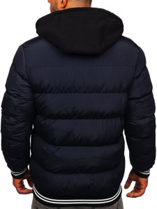 Chaqueta acolchada de invierno para hombre color azul oscuro Bolf 6883