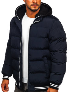 Chaqueta acolchada de invierno para hombre color azul oscuro Bolf 6883