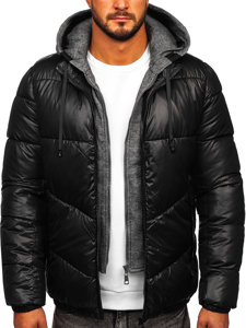 Chaqueta acolchada de invierno para hombre color negro Bolf B2906