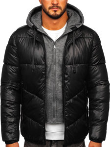 Chaqueta acolchada de invierno para hombre color negro Bolf B2906