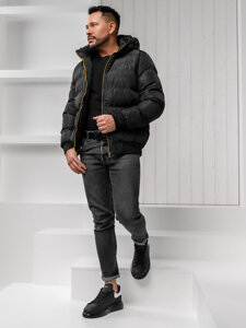 Chaqueta acolchada de invierno para hombre negro Bolf 7270A1