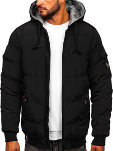 Chaqueta acolchada de invierno para hombre negro Bolf 7408