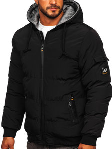 Chaqueta acolchada de invierno para hombre negro Bolf 7408