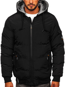 Chaqueta acolchada de invierno para hombre negro Bolf 7408