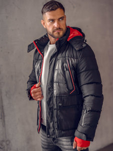 Chaqueta acolchada de invierno para hombre negro Bolf 99527A