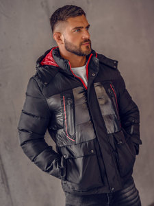 Chaqueta acolchada de invierno para hombre negro Bolf 99527A