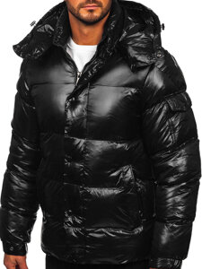 Chaqueta acolchada de invierno para hombre negro Bolf 9970