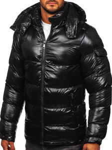 Chaqueta acolchada de invierno para hombre negro Bolf 9976