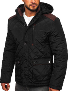 Chaqueta acolchada de invierno para hombre negro Bolf A5618