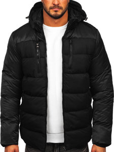 Chaqueta acolchada de invierno para hombre negro Bolf AB103