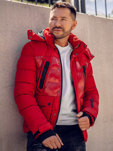 Chaqueta acolchada de invierno para hombre rojo Bolf 99527A