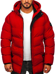 Chaqueta acolchada de invierno parka para hombre rojo Bolf 7330