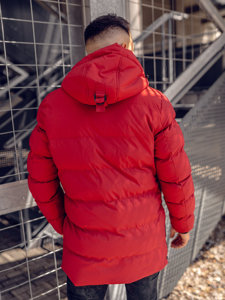 Chaqueta acolchada de invierno parka para hombre rojo Bolf 7330