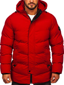 Chaqueta acolchada de invierno parka para hombre rojo Bolf 7330