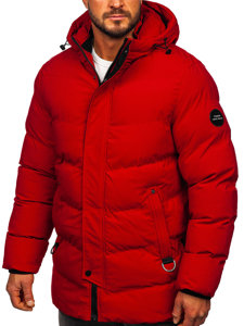 Chaqueta acolchada de invierno parka para hombre rojo Bolf 7330