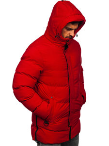 Chaqueta acolchada de invierno parka para hombre rojo Bolf 7330