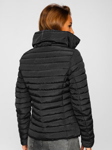 Chaqueta acolchada de invierno sin capucha para mujer color negro Bolf 23063