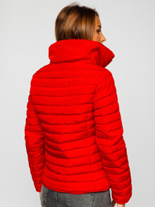 Chaqueta acolchada de invierno sin capucha para mujer color rojo Bolf 23063