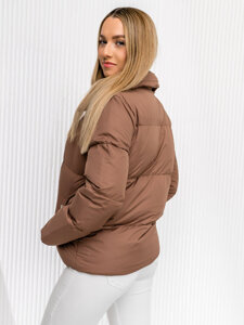 Chaqueta acolchada de invierno sin capucha para mujer marrón Bolf 23062