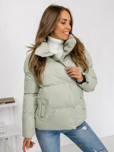 Chaqueta acolchada de invierno sin capucha para mujer verde Bolf 23062