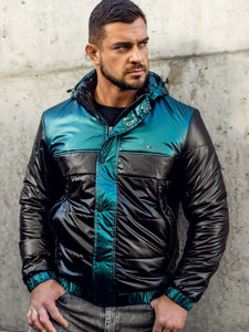 Chaqueta acolchada deportiva de entretiempo para hombre color negro Bolf 2145