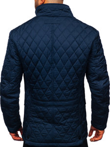 Chaqueta acolchada, elegante para hombre azul oscuro Bolf 802