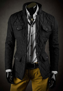 Chaqueta acolchada, elegante para hombre negro Bolf 802A