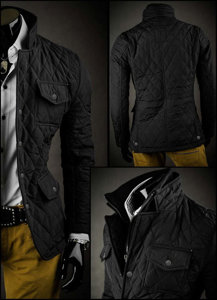 Chaqueta acolchada, elegante para hombre negro Bolf 802A