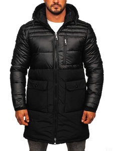 Chaqueta acolchada larga de invierno para hombre negro Bolf 22M62