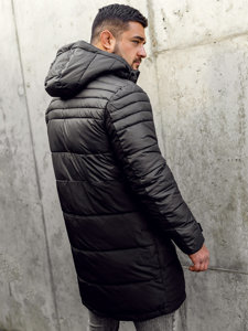 Chaqueta acolchada larga de invierno para hombre negro Bolf 22M62