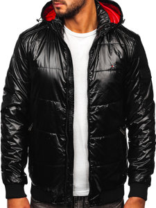 Chaqueta  alcholada de entretiempo deportiva para hombre negro Bolf 2143