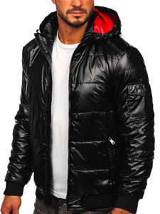 Chaqueta  alcholada de entretiempo deportiva para hombre negro Bolf 2143