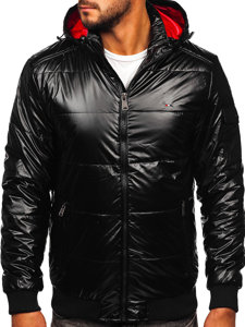 Chaqueta  alcholada de entretiempo deportiva para hombre negro Bolf 2143